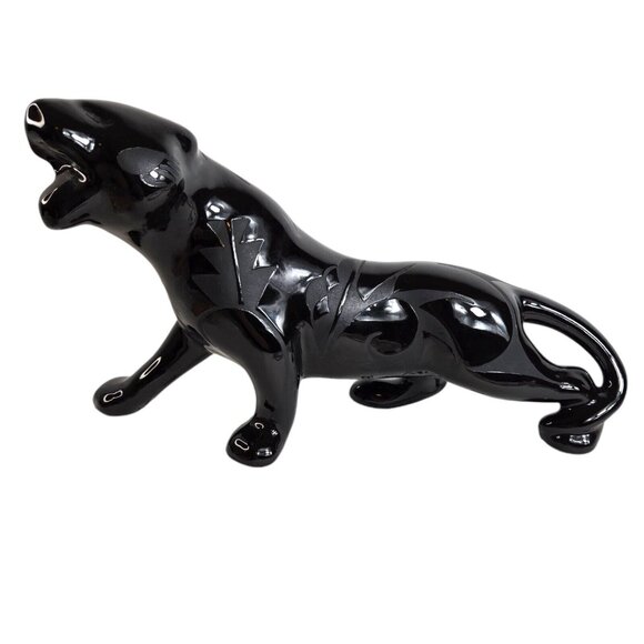 Native American Large Panther Black Signed Ben Saxon Sculpture‎ Figure 11" rare - Picture 5 of 16